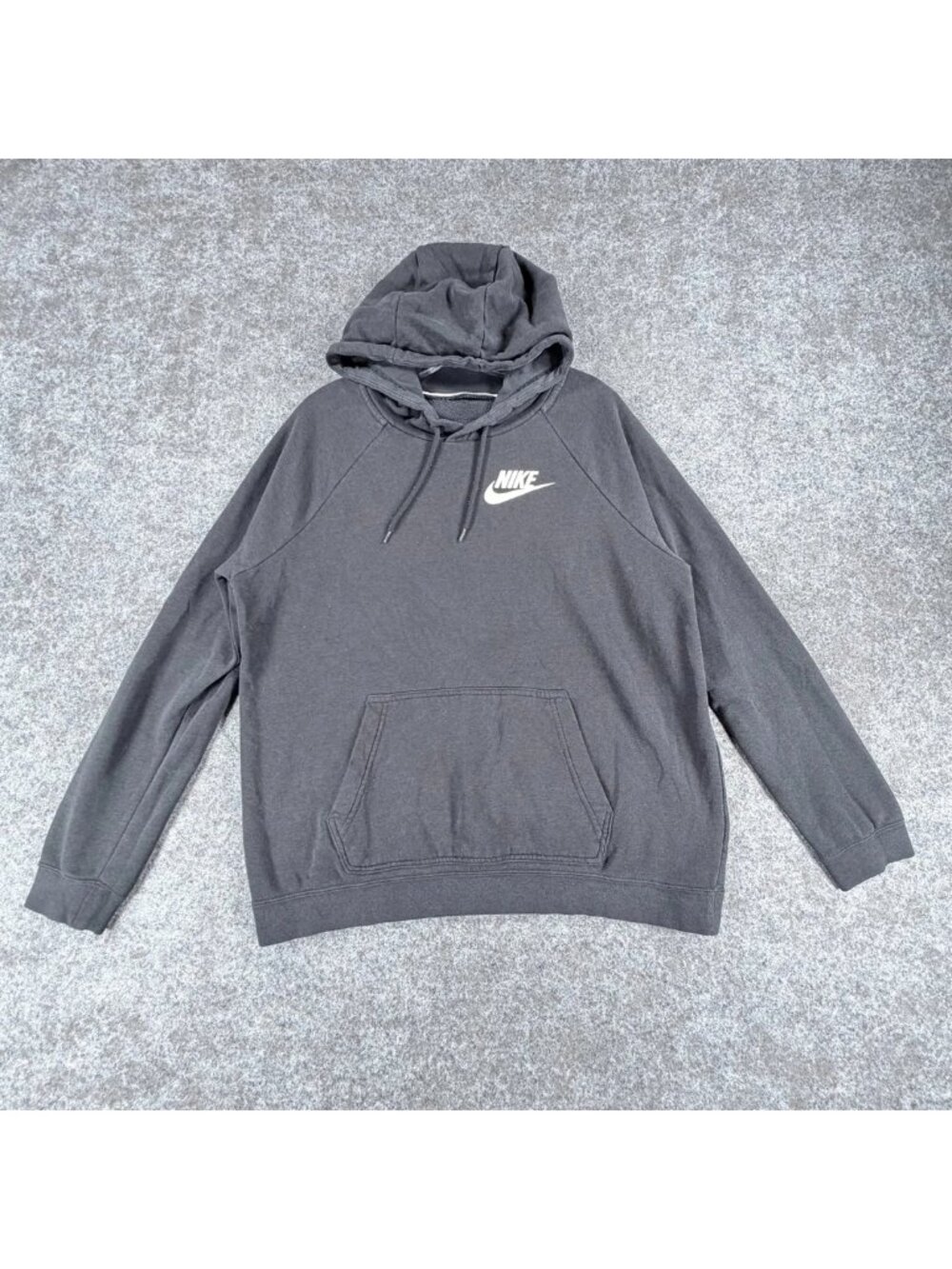 Nike Rally Sportswear Essentials Hoodie Womens L Gray Outdoor Swoosh Logo Raglan